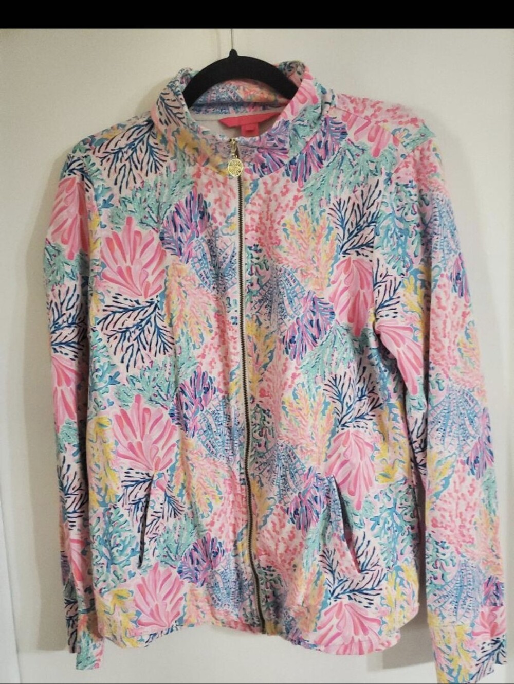 Lilly Pulitzer Pink Multi Coral-Print Zip Jacket